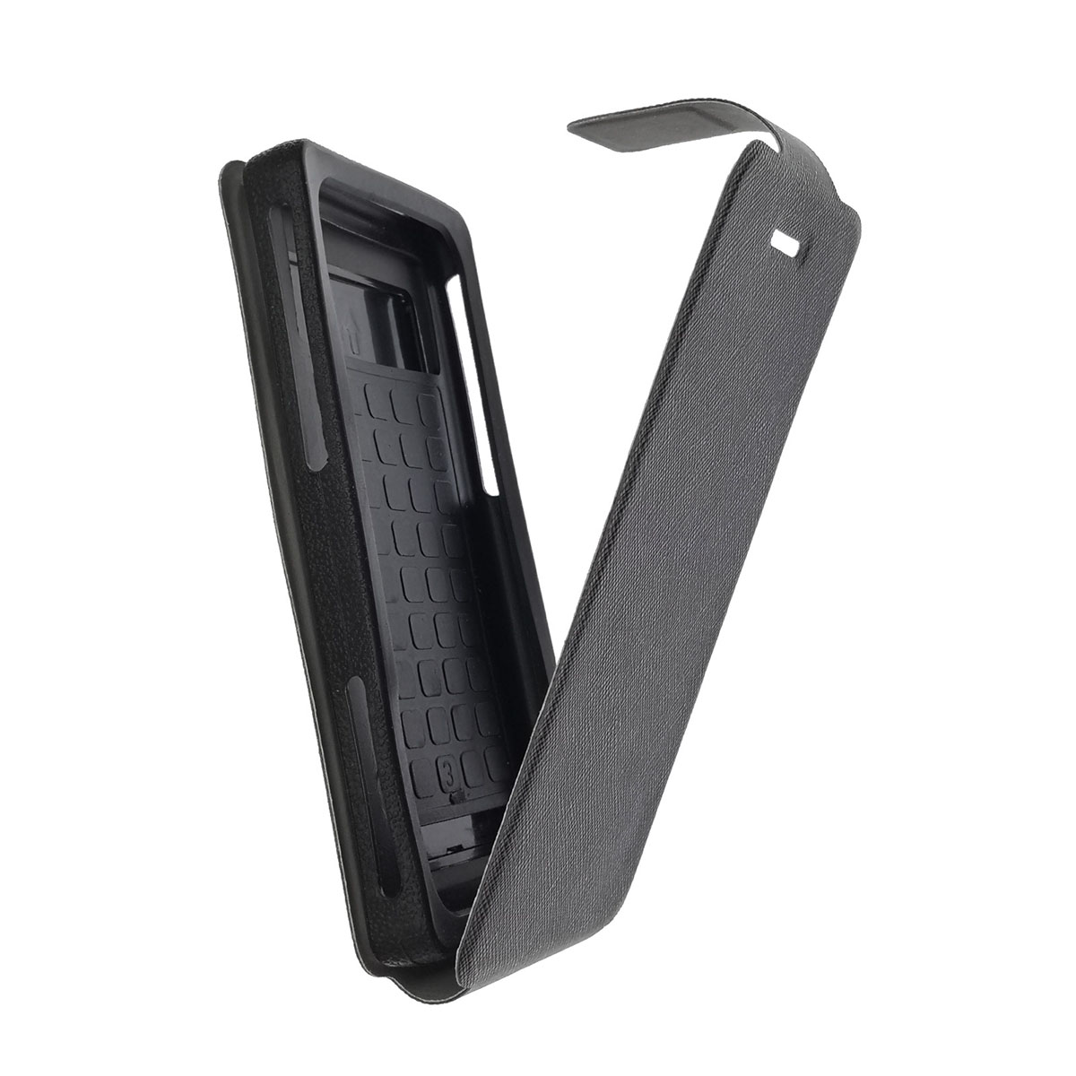 Чехол книжка универсальная для смартфонов размером 4.6 - 4.9, силикон, магнит, цвет черный.