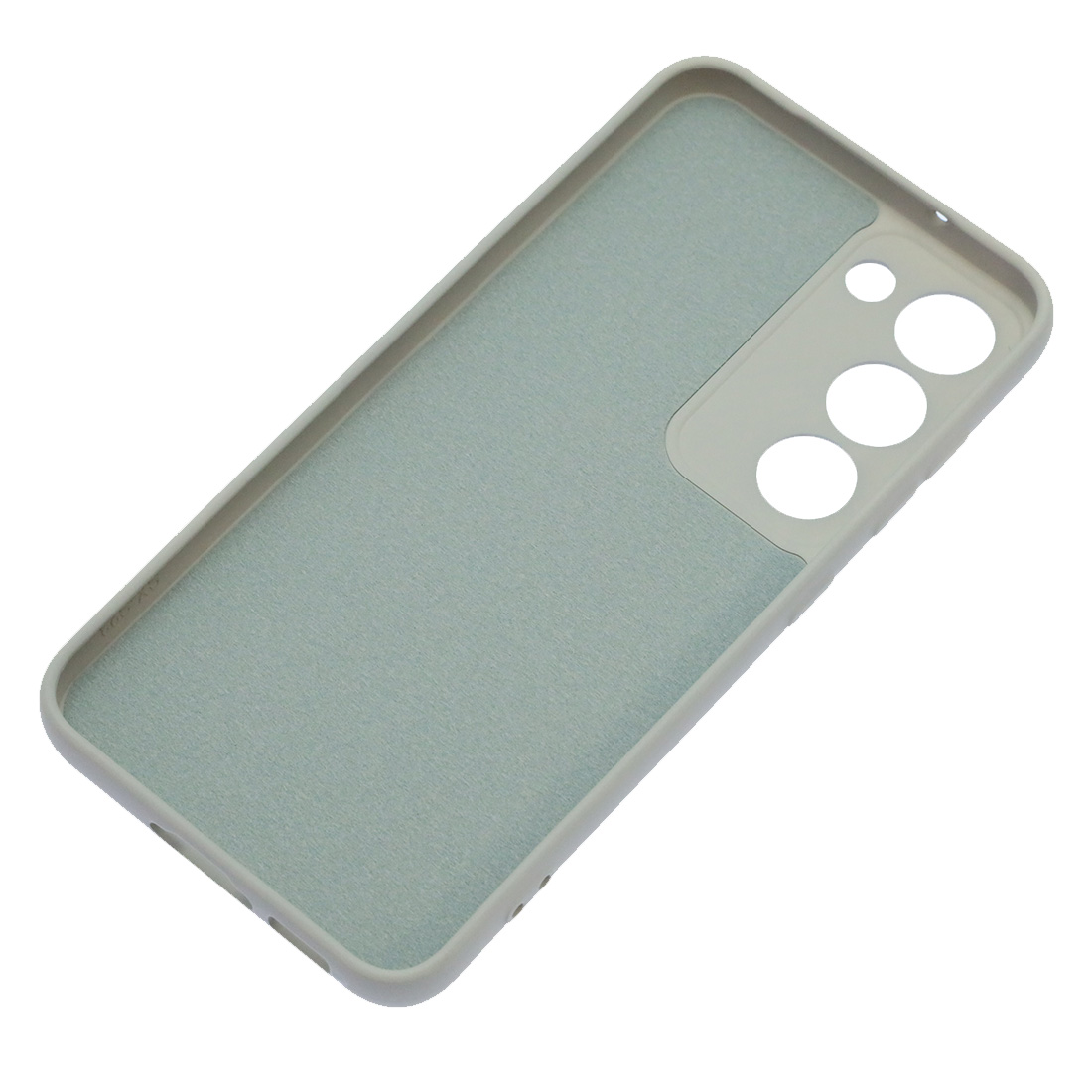 Чехол накладка Silicon Cover для SAMSUNG Galaxy S23, защита камеры, силикон, бархат, цвет серый