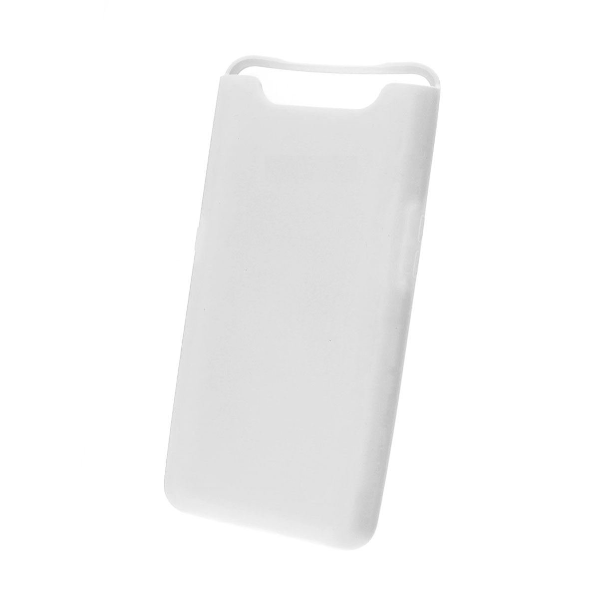 Чехол накладка Silicon Cover для Samsung A80 2019 (SM-A805), силикон, бархат, цвет белый.