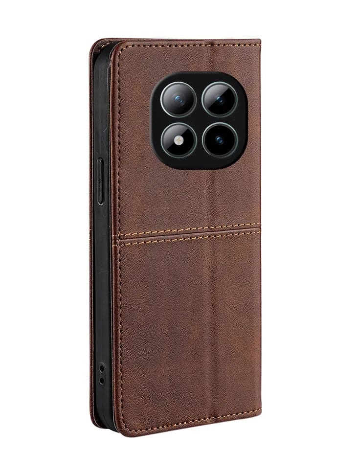 Чехол книжка KF для Xiaomi Redmi Note 15 4G (5G), POCO M8 5G, защита камеры, цвет коричневый