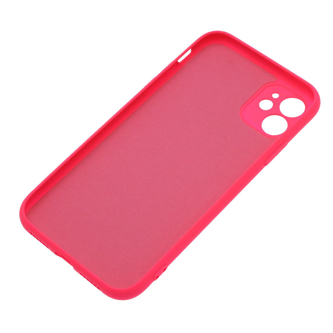 Чехол накладка NANO для APPLE iPhone 11 (6.1"), защита камеры, силикон, бархат, цвет фуксия
