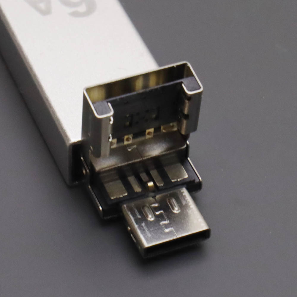 Адаптер переходник OTG GP-124, USB-Type-C 6A, быстрая зарядка (Quick Charge/PD), цвет серебристый