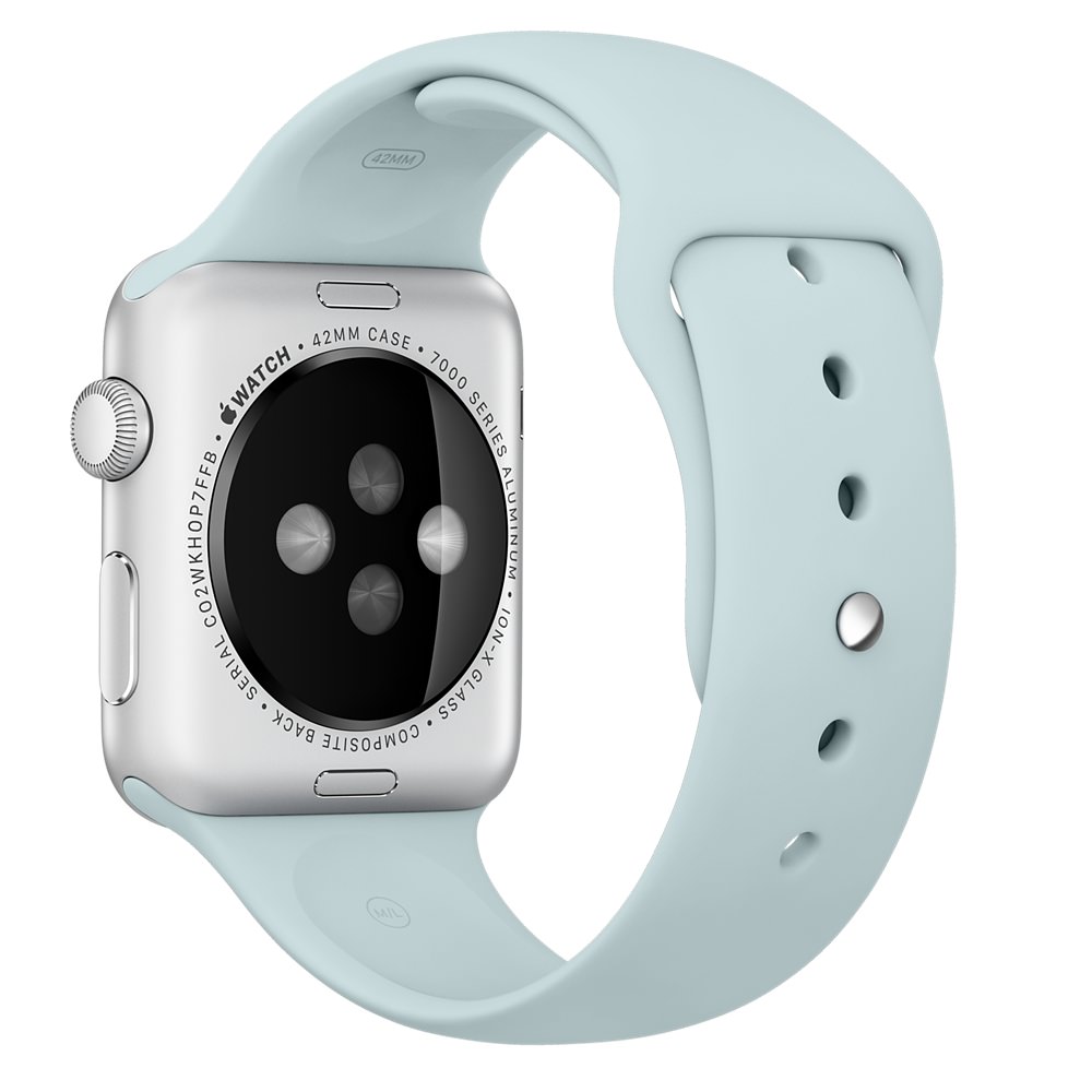 Ремешок для Apple Watch спортивный "Sport", размер 38-40 mm, цвет пастельно-бирюзовый.