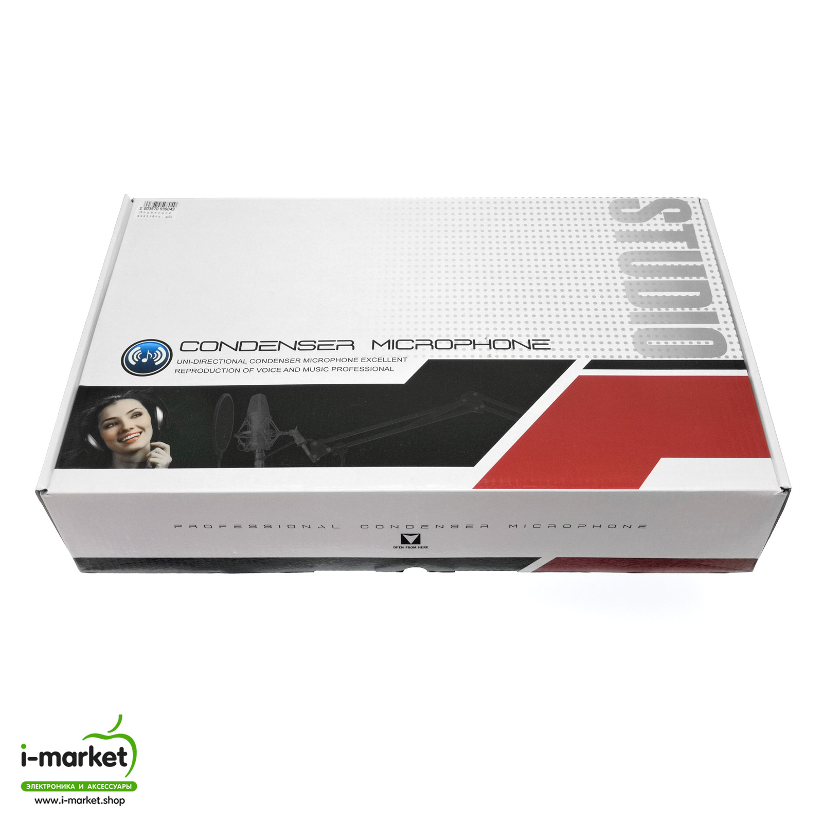 Микрофон подвесной BRF, разъем Jack 3.5, конденсаторный, цвет черный-золотистый (распродажа -70%)