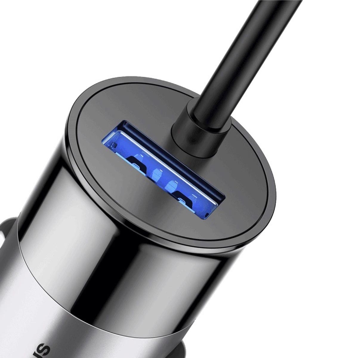 АЗУ (Автомобильное зарядное устройство) BASEUS Enjoy Together 2-in-1 Car Charger CCALL-EL01, 4.8А, длина 1.2 метра, цвет черный