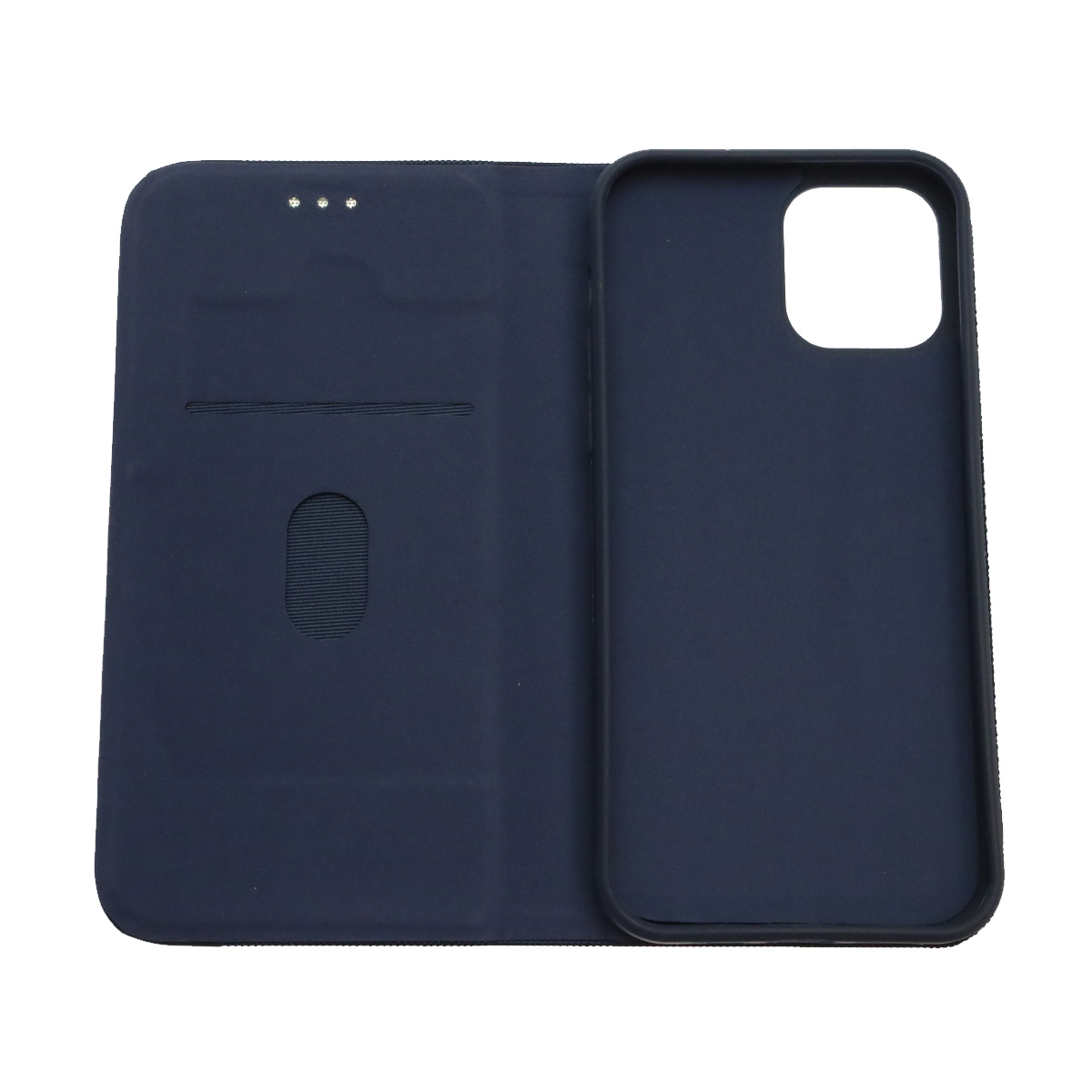 Чехол книжка MESH для APPLE iPhone 12 (6.1), iPhone 12 Pro (6.1), текстиль, силикон, бархат, визитница, цвет темно синий