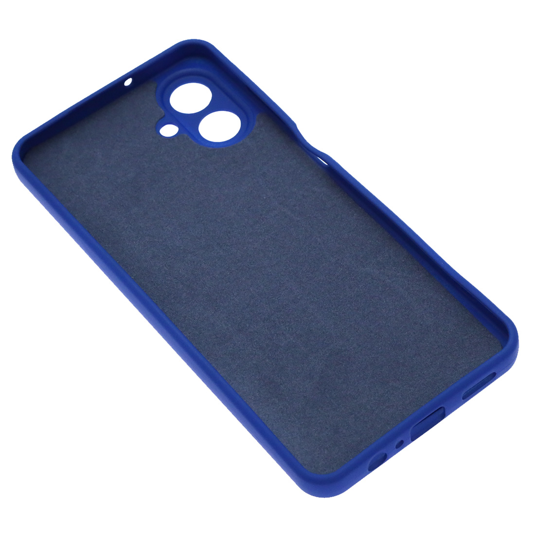 Чехол накладка Silicon Cover для SAMSUNG Galaxy A07, защита камеры, силикон, бархат, цвет королевски синий