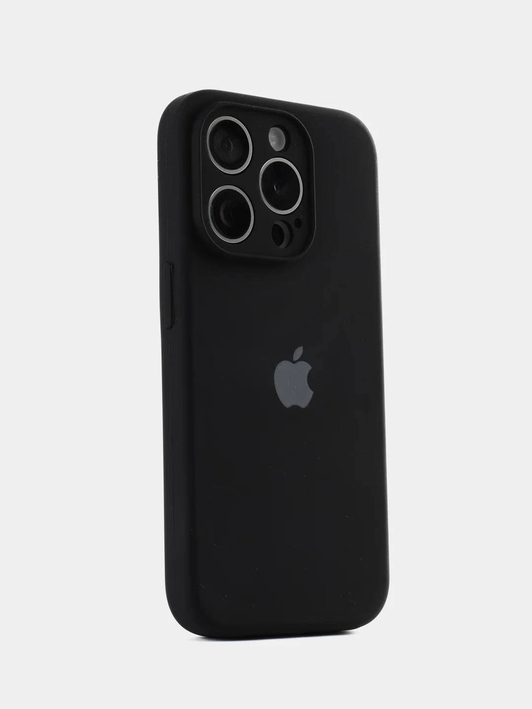 Чехол накладка Silicone Case для APPLE iPhone 16 Pro Max, L-ogo, защита камеры, бархатная подложка, цвет черный