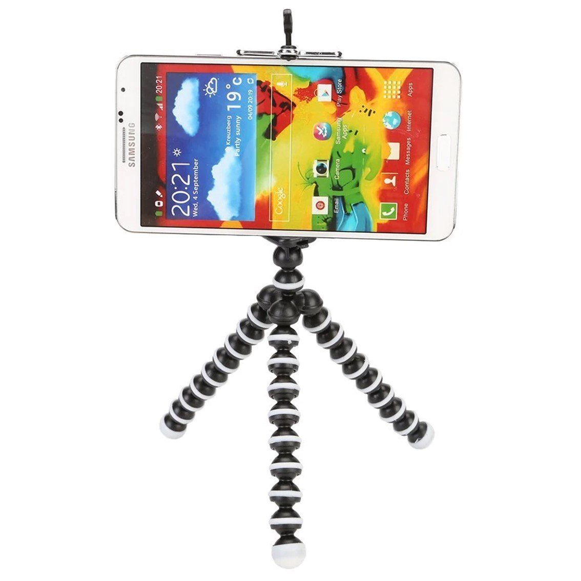 TRIPOD Z-03 Гибкий мини штатив / трипод / тренога для смартфона, фотоаппарата осьминог, высота 20-25 см, цвет черно-белый.