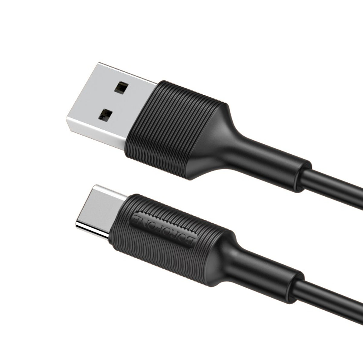 Кабель BOROFONE BX1 EzSync USB Type C, 3A, длина 1 метр, силиконовый, цвет черный