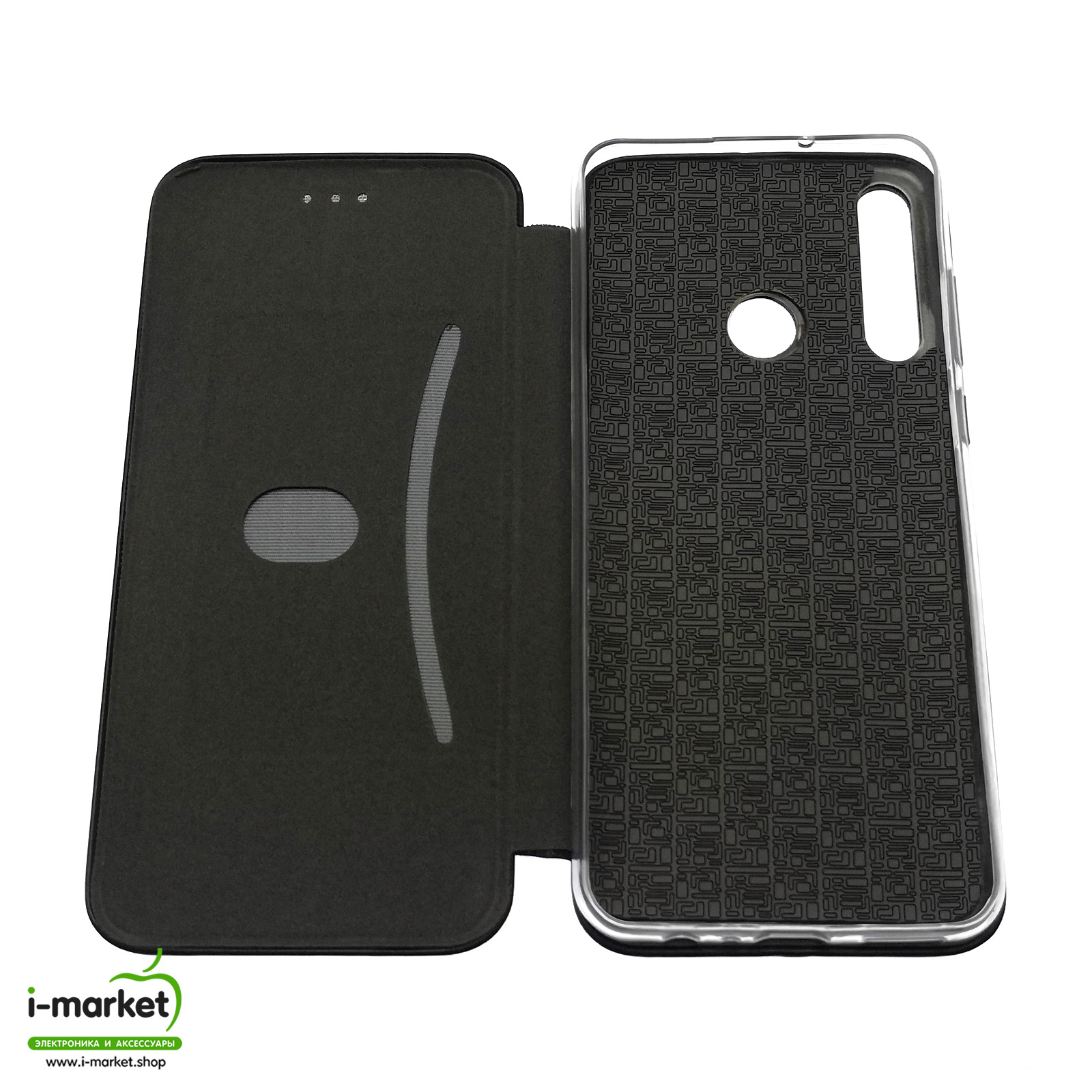 Чехол книжка STYLISH для HUAWEI Y6P (MED-LX9N), экокожа, визитница, цвет черный.