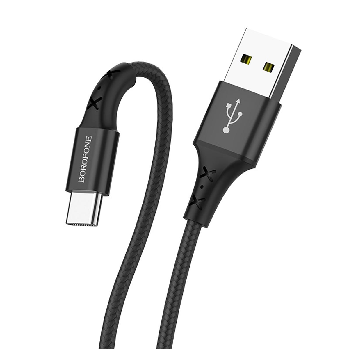 Кабель BOROFONE BX20 Enjoy USB Type C, 2A, длина 1 метр, силикон, нейлоновая оплетка, цвет черный