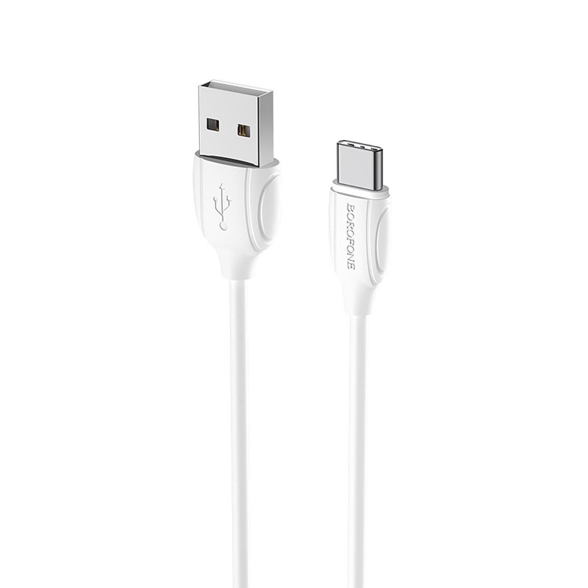 Кабель BOROFONE BX19 Benefit USB Type C, 3A, длина 1 метр, силикон, цвет белый