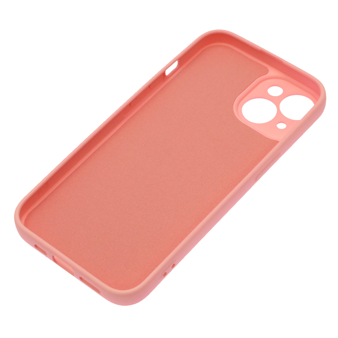Чехол накладка Silicon Case для APPLE iPhone 14, защита камеры, силикон, бархат, цвет розовый