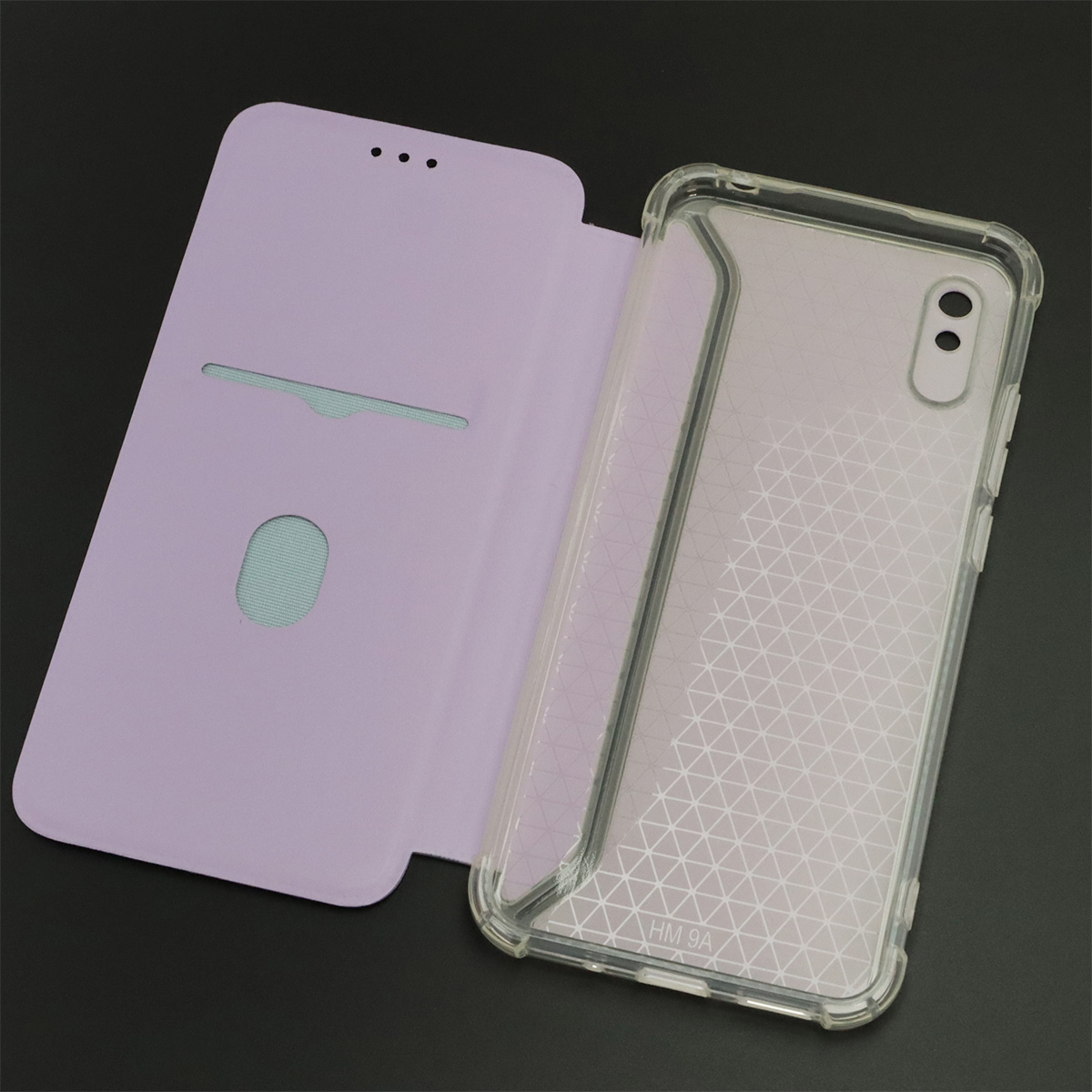 Чехол книжка для XIAOMI Redmi 9A, экокожа, визитница, цвет сиреневый