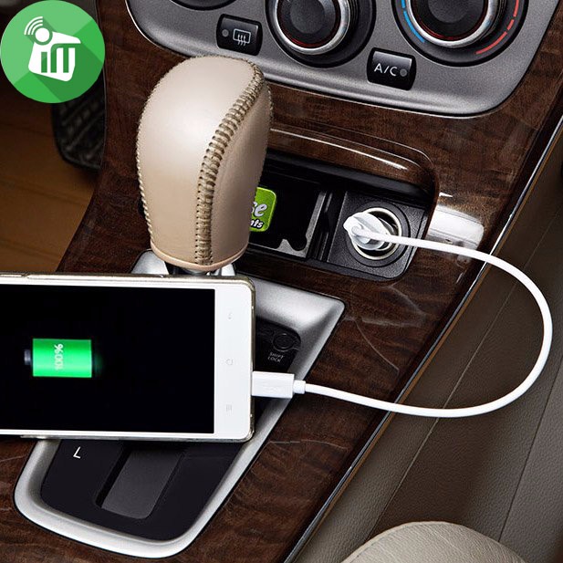 АЗУ (Автомобильное зарядное устройство) budi M8J062L с 1 USB выходом 2.4A и кабелем Lightning 8-pin, длина 1.2 метра, цвет белый