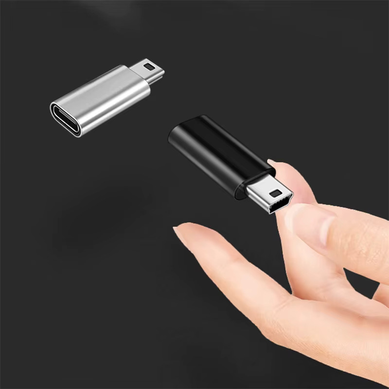 Адаптер, переходник с Type-C на Mini USB 5-pin, цвет черный