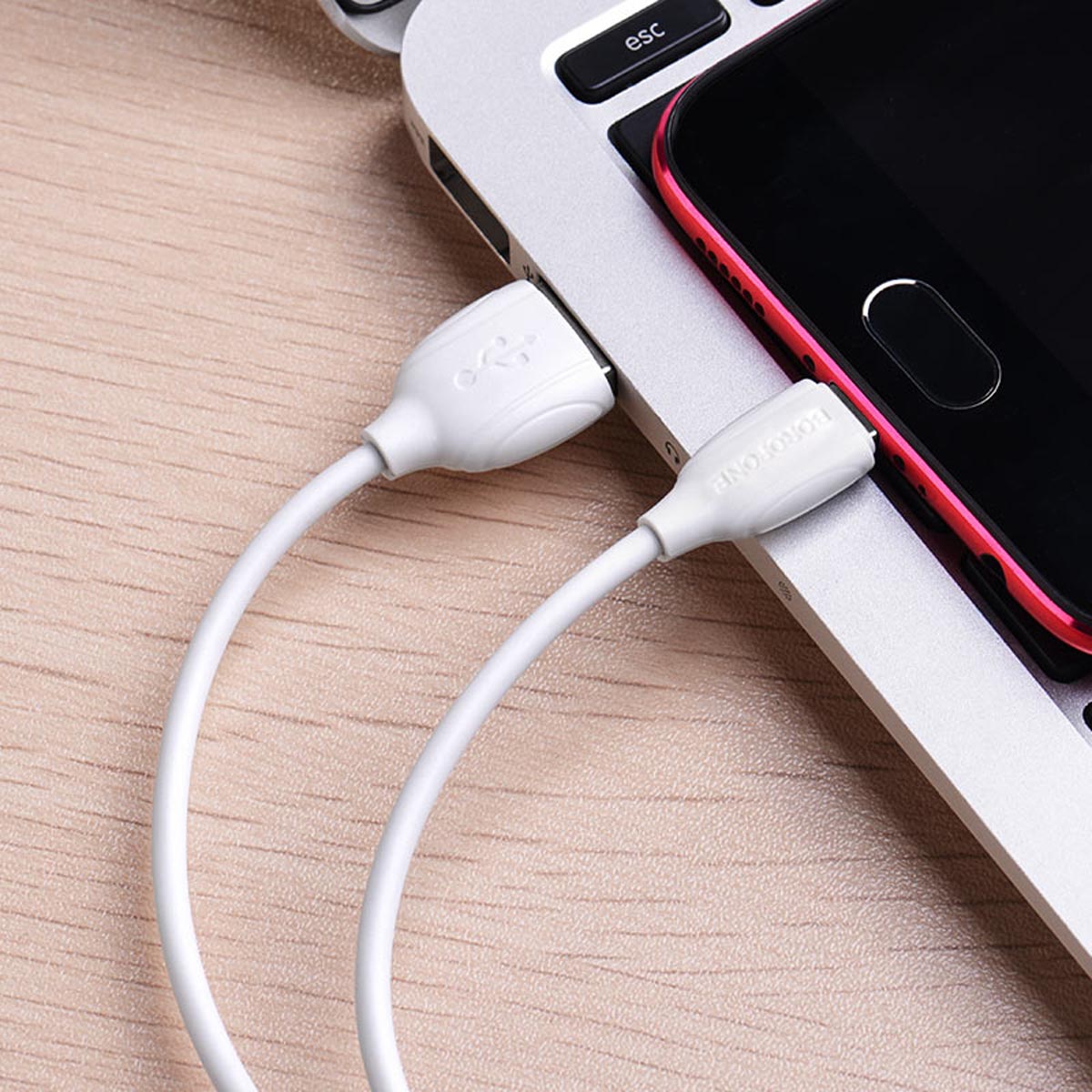 Кабель BOROFONE BX19 Benefit  Micro USB, 2.4A, длина 1 метр, силикон, цвет белый