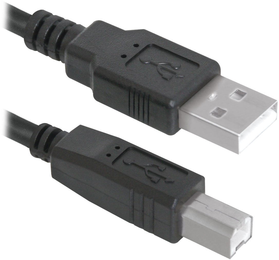 Кабель AM-BM DEFENDER USB04-17 для принтера, сканера, МФУ, USB2.0, 5.0 м, цвет черный