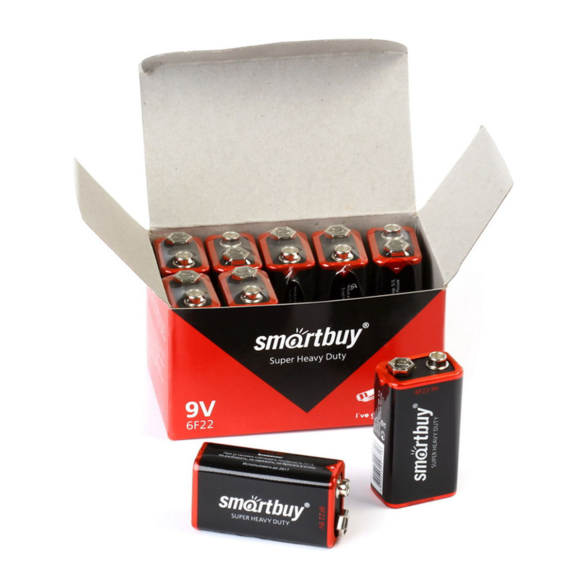 Батарейка Smartbuy крона 9V, BL-1, 6LR61, 6LF22, MN1604, 6F22/1S, солевая.