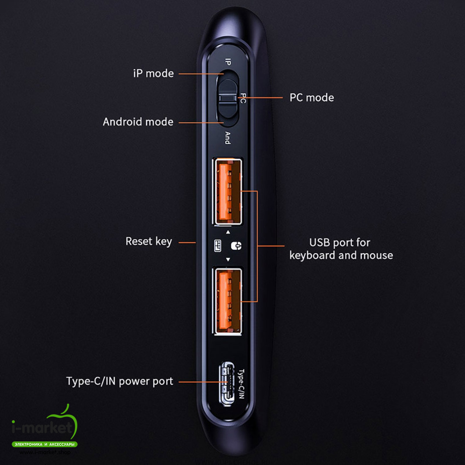 Адаптер для клавиатуры и мыши Baseus Gamo Mobile Game два порта USB, HUB GA01, цвет черный (распродажа -70%)