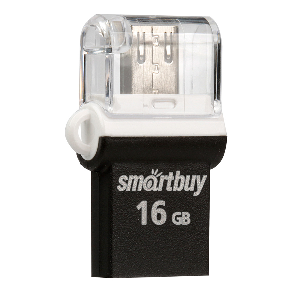 Флешка 16GB SMARTBUY POKO series SB16GBPO-K, USB 2.0, OTG microUSB, цвет черный