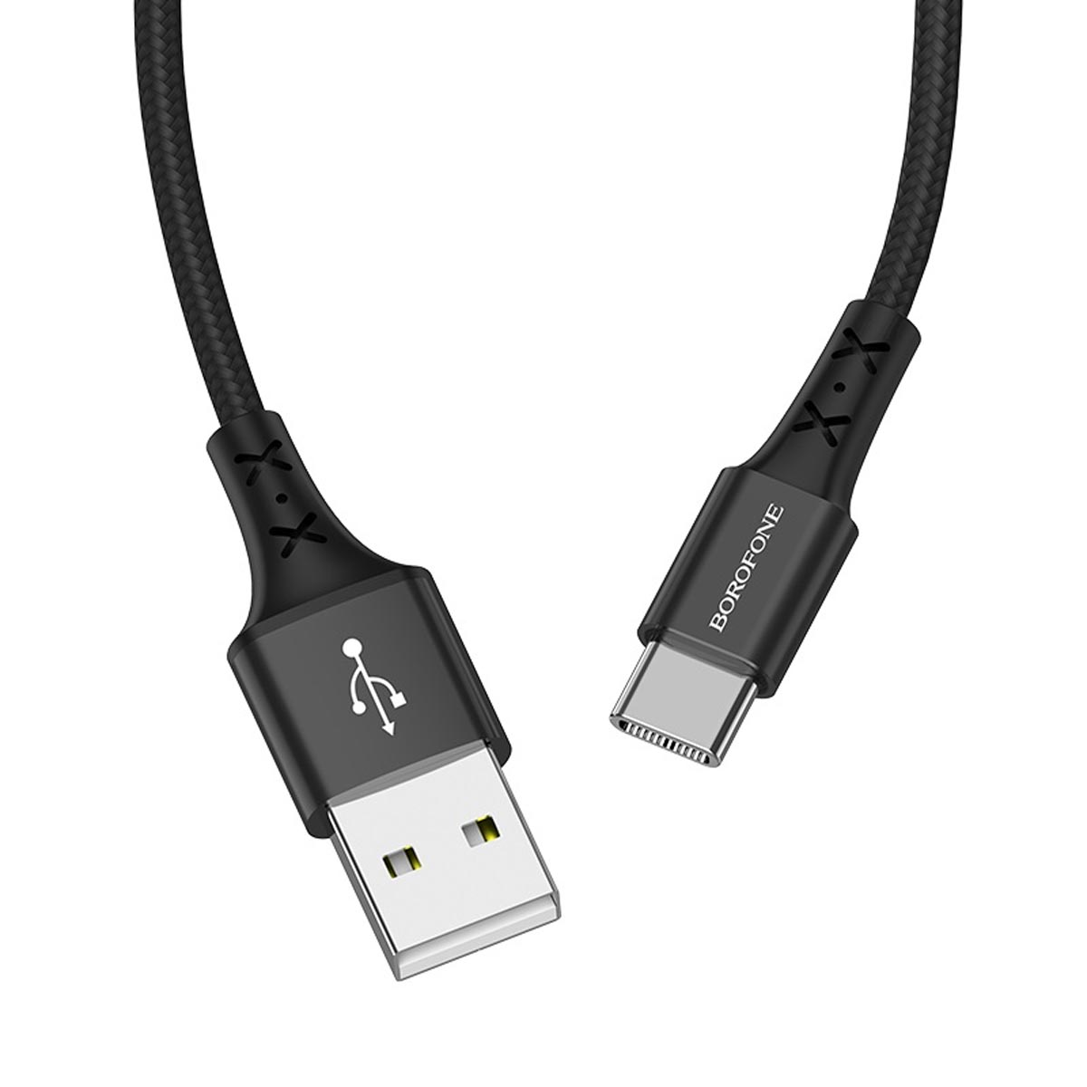 Кабель BOROFONE BX20 Enjoy USB Type C, 2A, длина 1 метр, силикон, нейлоновая оплетка, цвет черный