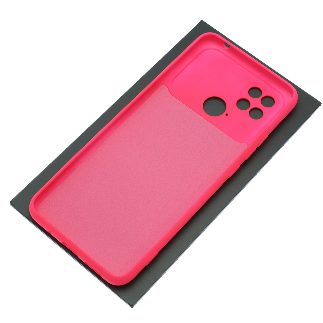 Чехол накладка Silicon Cover для XIAOMI Redmi 10C, XIAOMI POCO C40, защита камеры, силикон, бархат, цвет фуксия