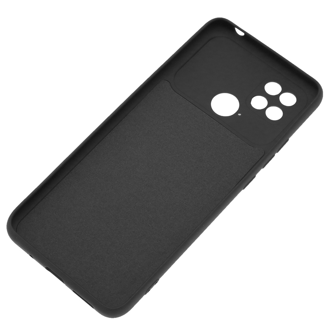 Чехол накладка Silicon Cover для XIAOMI Redmi 10C, XIAOMI POCO C40, защита камеры, силикон, бархат, цвет черный