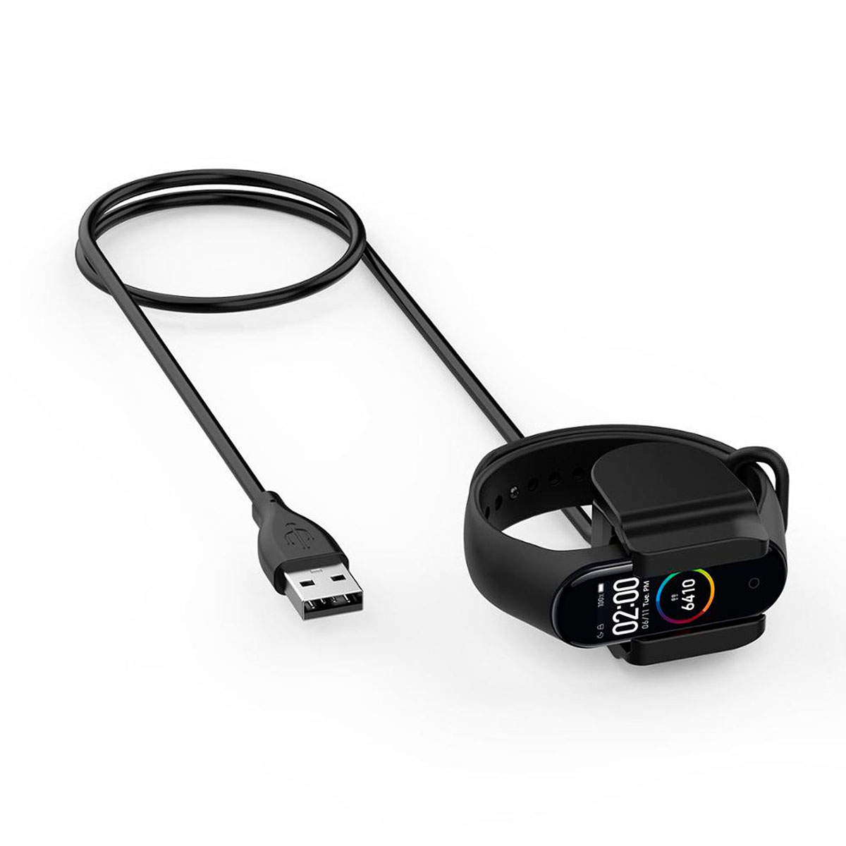 Зарядный кабель для XIAOMI Mi Band 4, тип зажим, цвет черный.