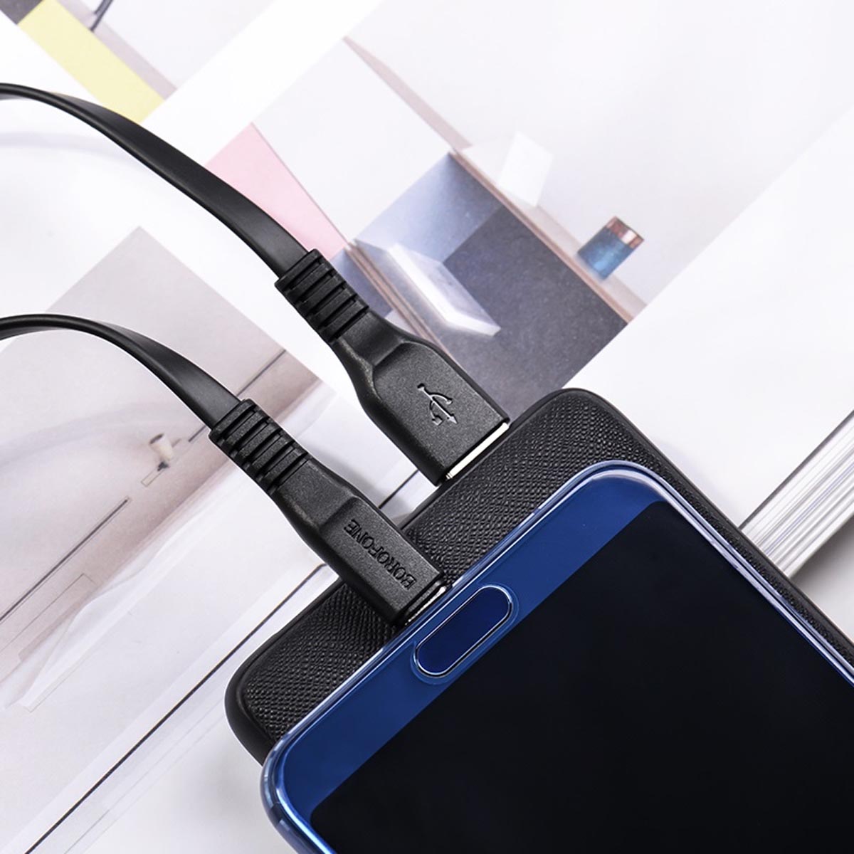 Кабель BOROFONE BX23 Wide power USB Type C, 3.0A, длина 1 метр, цвет черный
