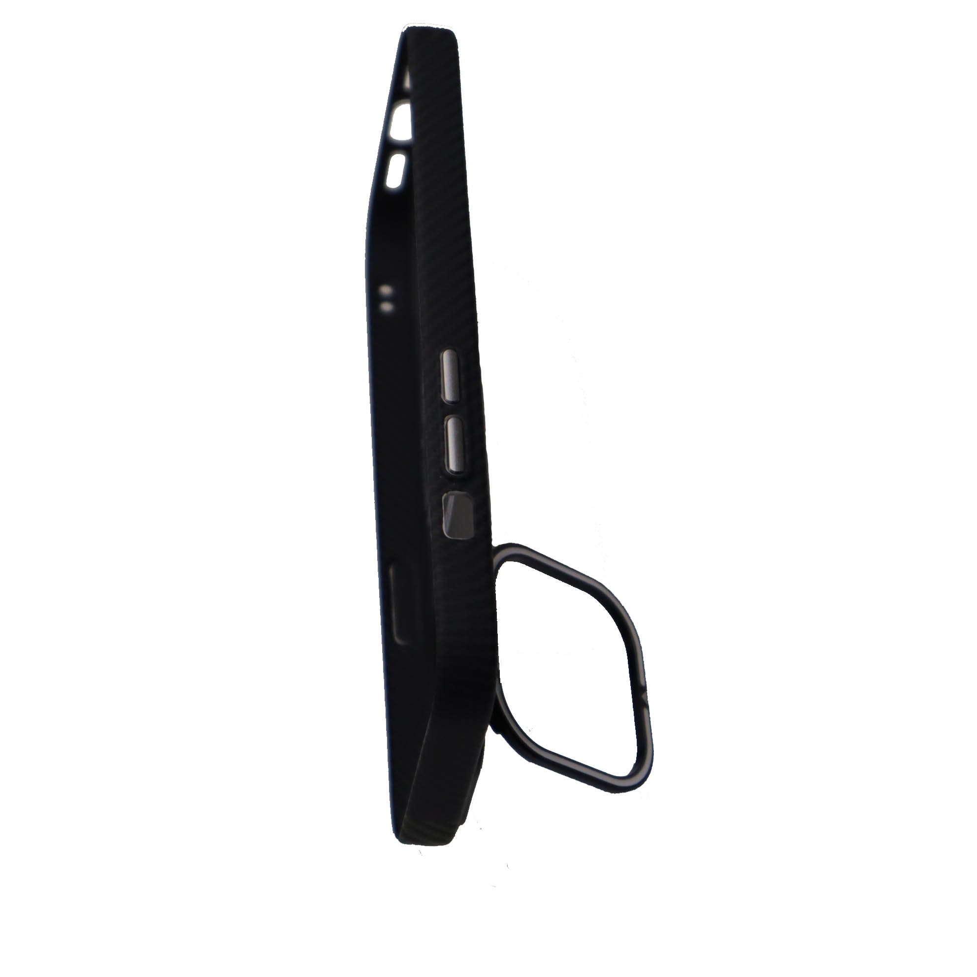 Чехол накладка FreeAir с поддержкой MagSafe для APPLE iPhone 14 Pro Max (6.7"), пластик, карбон, подставка, цвет черный