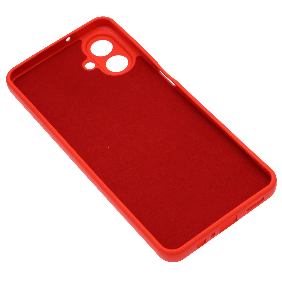 Чехол накладка Silicon Cover для SAMSUNG Galaxy A07, защита камеры, силикон, бархат, цвет красный