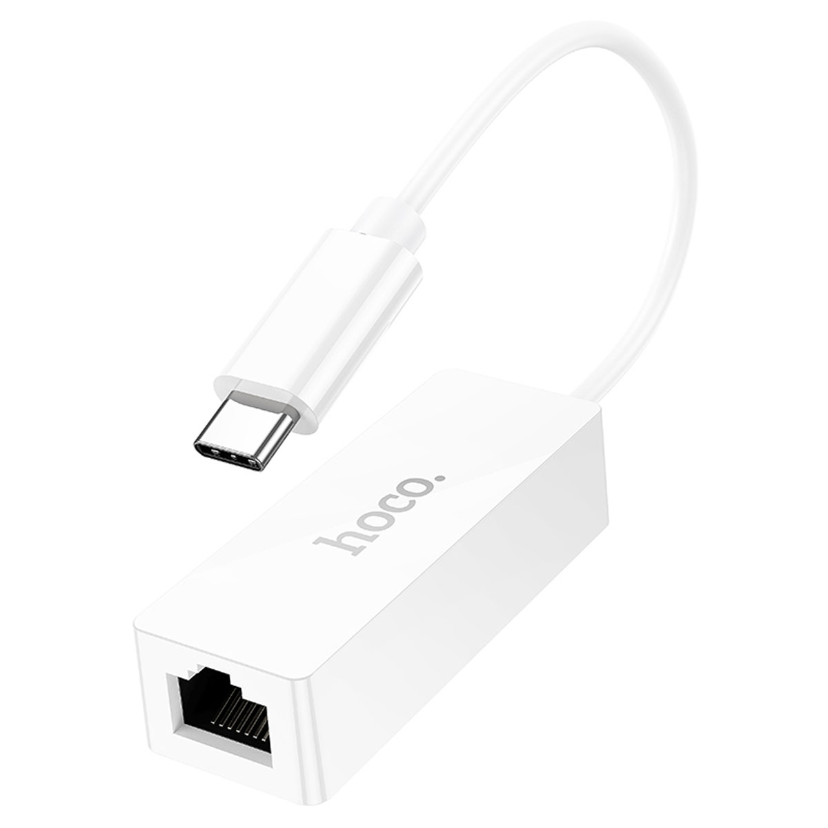 Адаптер, переходник HOCO UA22 Acquire с USB Type C (папа) на RJ45 (мама), длина 15 см, цвет белый