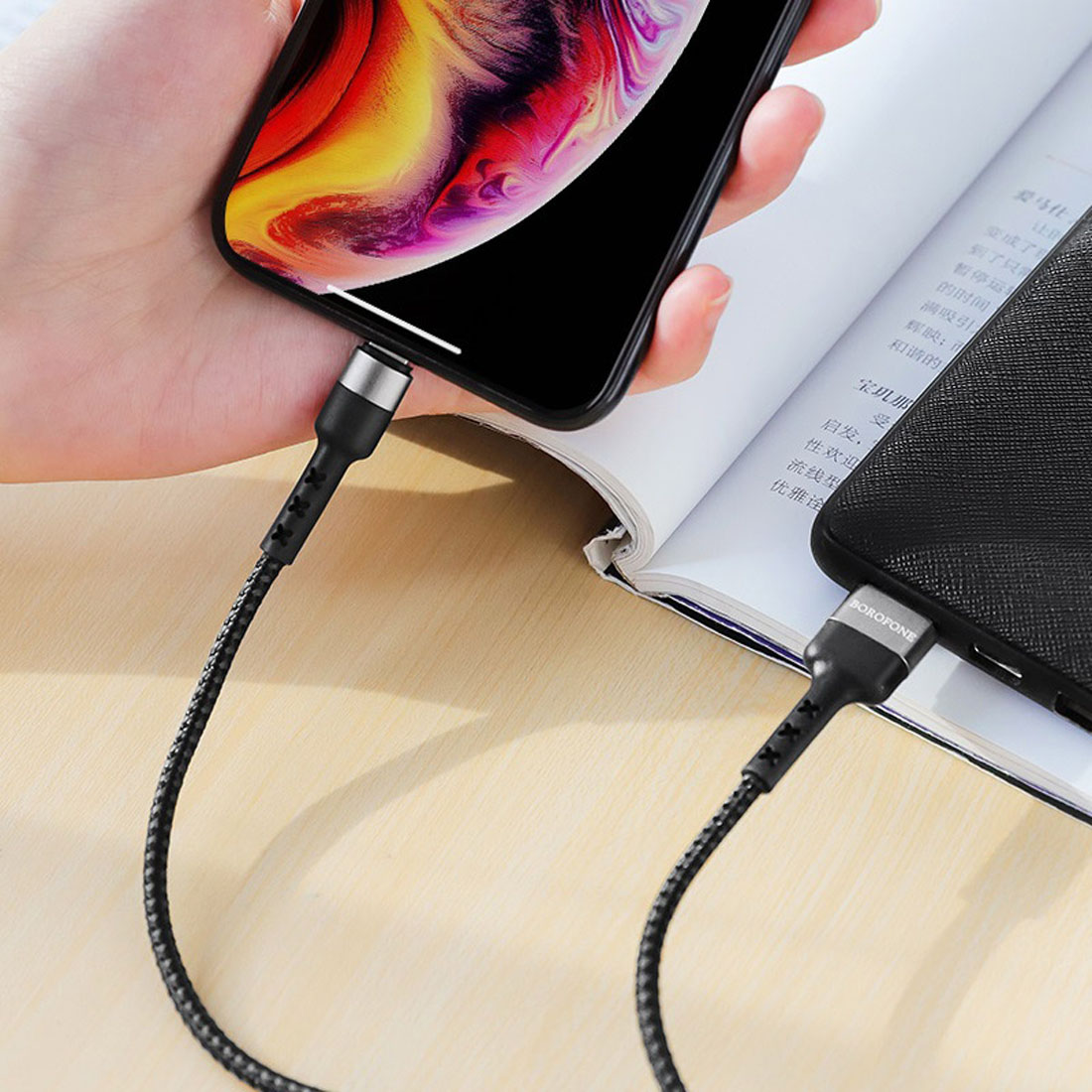 Кабель BOROFONE BX34 Advantage Lightning 8 pin, 2.4A, длина 1 метр, цвет черный