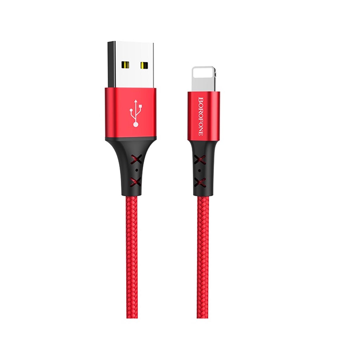 Кабель BOROFONE BX20 Enjoy APPLE Lightning 8 pin, 2A, длина 1 метр, силикон, нейлоновая оплетка, цвет красный Кабель BOROFONE BX20 Enjoy APPLE Lightning 8 pin, 2A, длина 1 метр, силикон, нейлоновая оплетка, цвет красный