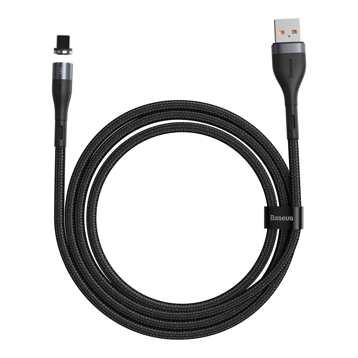 Магнитный кабель Baseus Zinc Magnetic APPLE Lightning 8 pin, 2.4A, длина 1 метр, цвет черно серый | Последняя цена