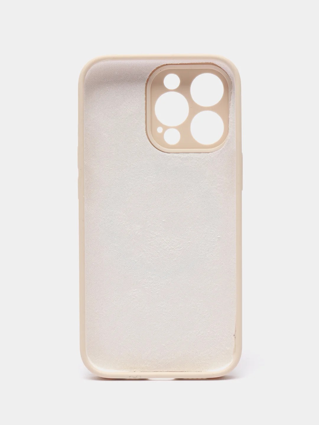 Чехол накладка Silicone Case для APPLE iPhone 13 Pro Max, с поддержкой MagSafe, защита камеры, силикон, бархат, цвет светло-бежевый