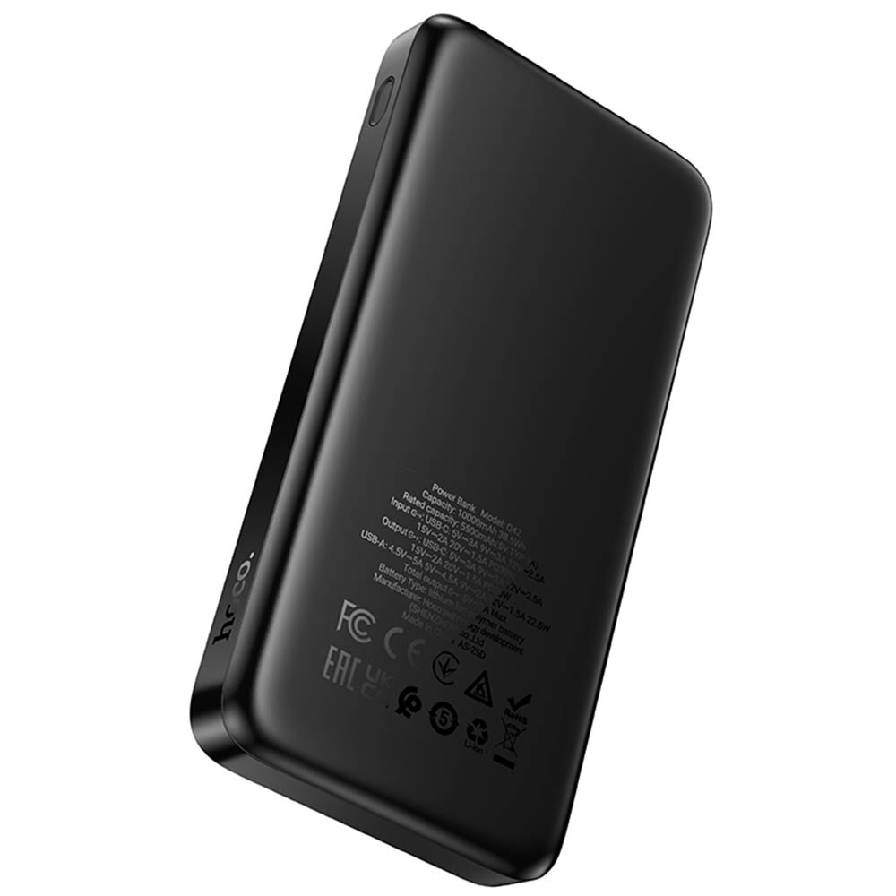 Внешний портативный аккумулятор, Power Bank HOCO Q42, 10000 mAh, 30W, PD30W, LED дисплей, цвет черный