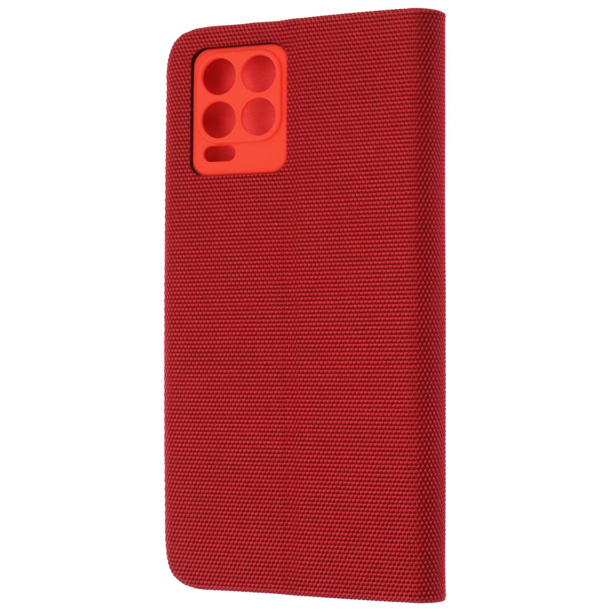 Чехол книжка MESH для Realme 8, Realme 8 Pro, текстиль, силикон, бархат, визитница, цвет красный