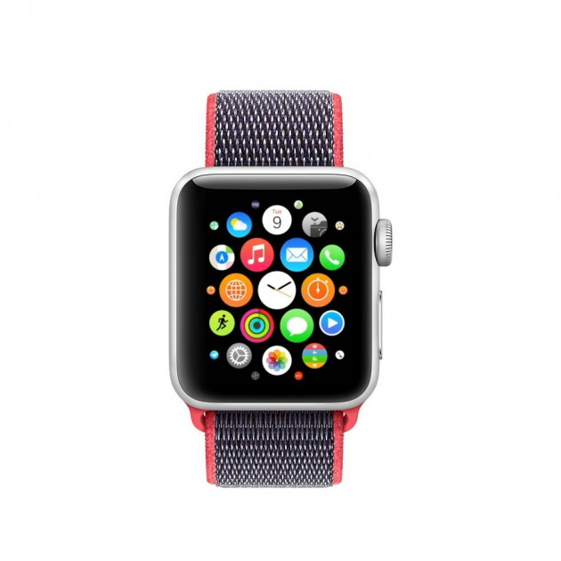 Ремешок для часов Apple Watch (42-44 мм), нейлон, цвет розово-серый