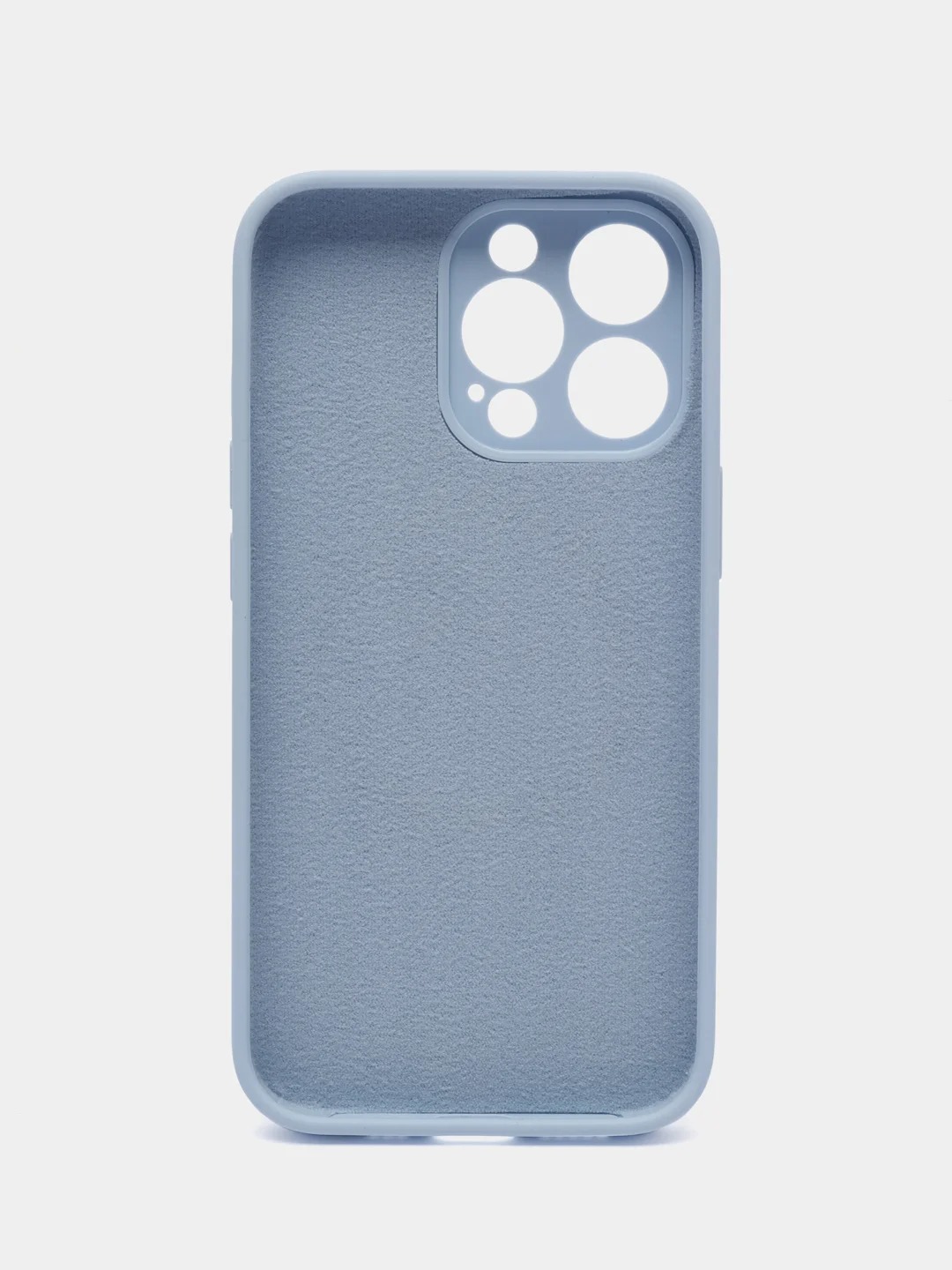 Чехол накладка Silicone Case для APPLE iPhone 13 Pro Max, с поддержкой MagSafe, защита камеры, силикон, бархат, цвет бледно-голубой