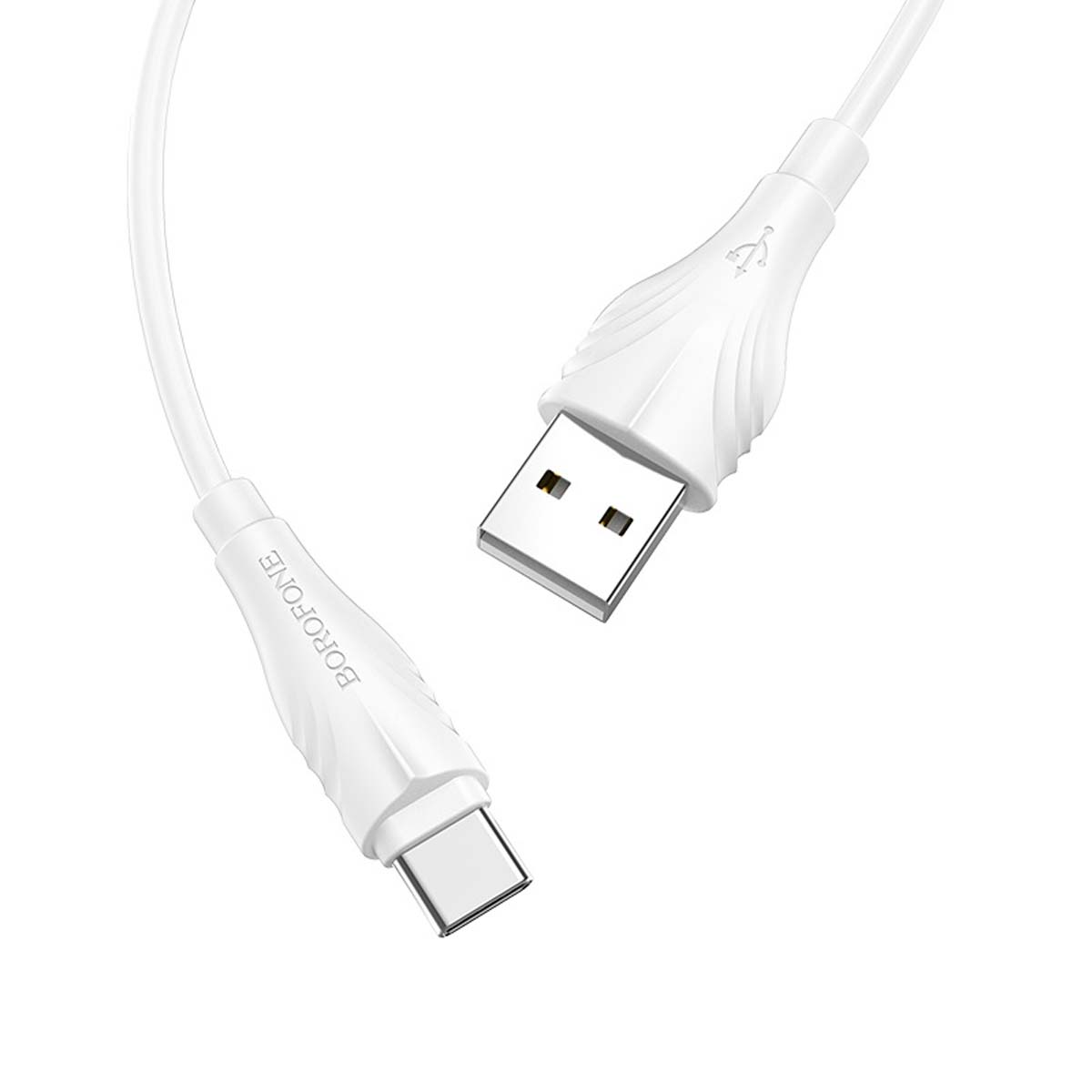 Кабель BOROFONE BX18 Optimal USB Type C, 2A, длина 1 метр, силиконовая круглая оболочка, цвет белый