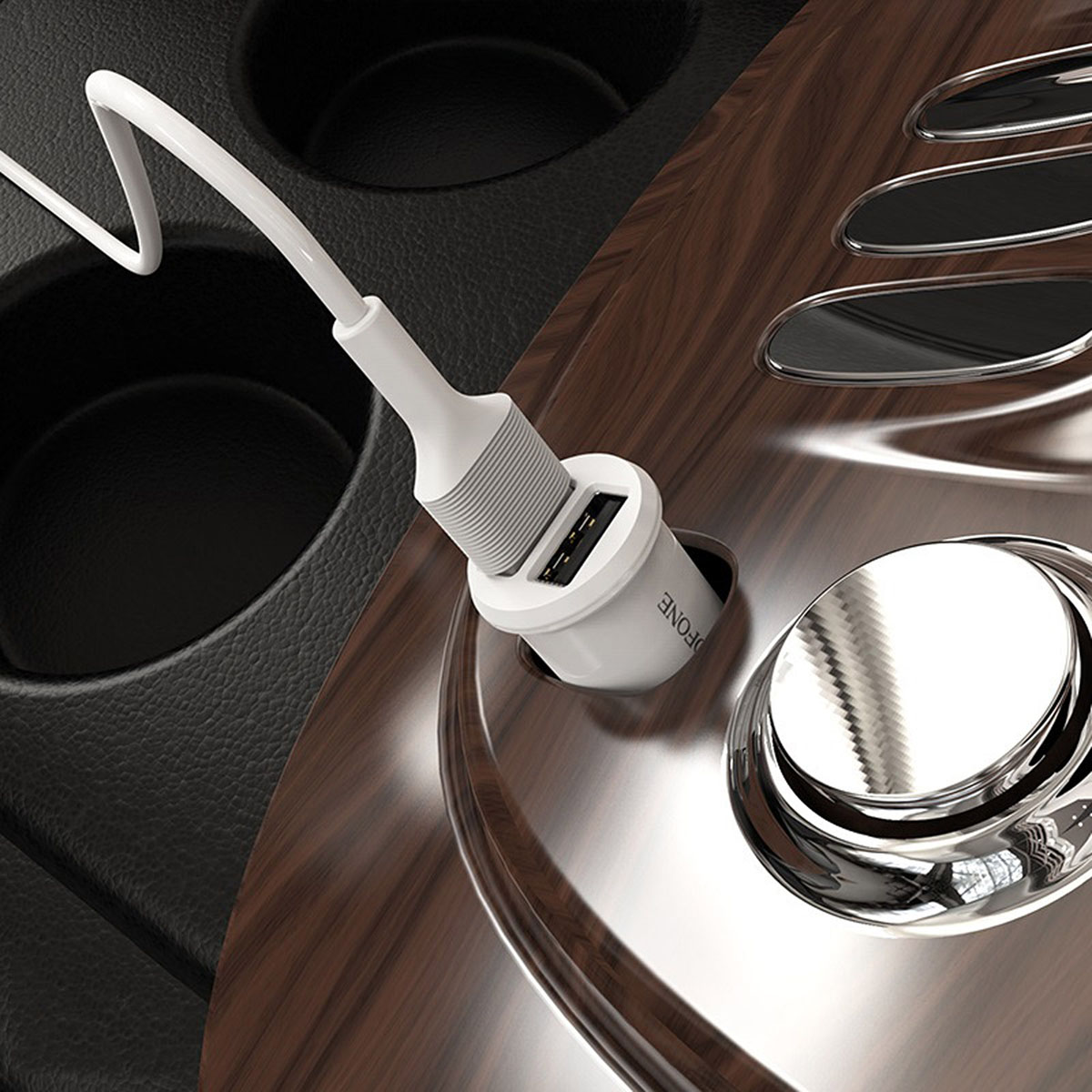 АЗУ (Автомобильное зарядное устройство) BOROFONE BZ8 MaxRide, 2.4А, 2 USB, цвет белый