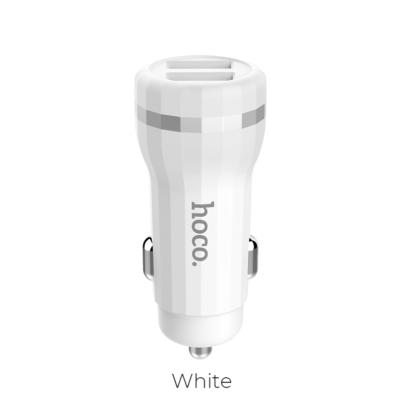 АЗУ (Автомобильное зарядное устройство) HOCO Z27 Staunch, 2 USB, цвет белый