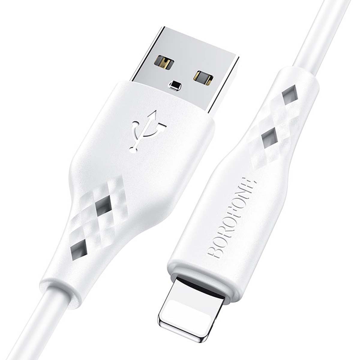 Кабель BOROFONE BX48 Lightning 8 pin, 2.4A, длина 1 метр, силикон, цвет белый