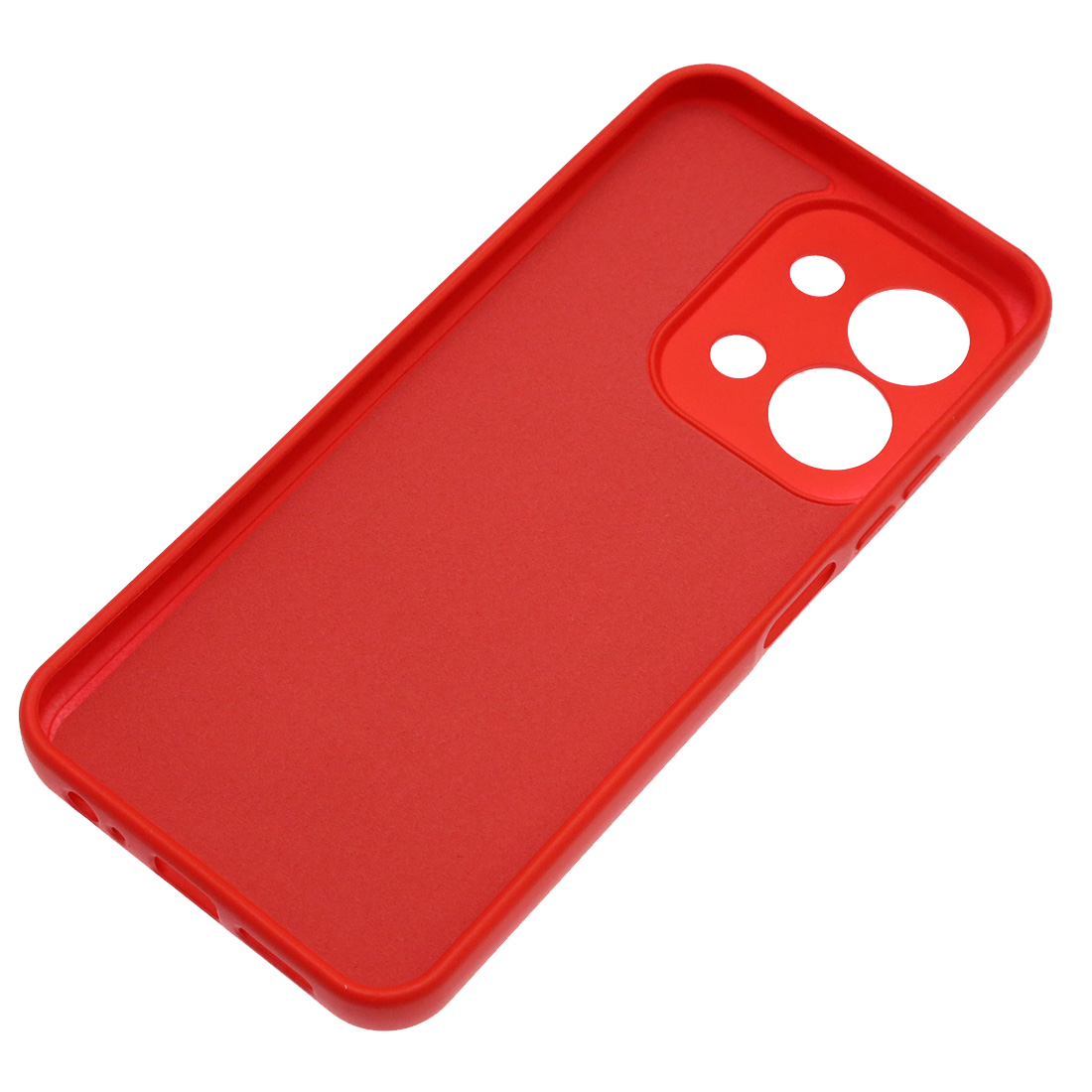 Чехол накладка Revole Mix для XIAOMI Redmi 15C, POCO C85, защита камеры, силикон, бархат, кольцо держатель, цвет красный