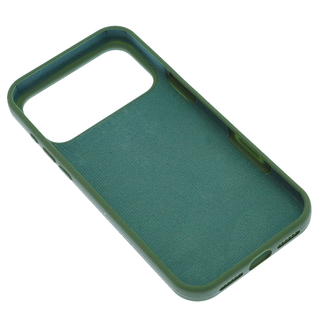Чехол накладка Silicone Case для Apple iPhone 17 Pro Max, бархатная подложка, цвет темно зеленый