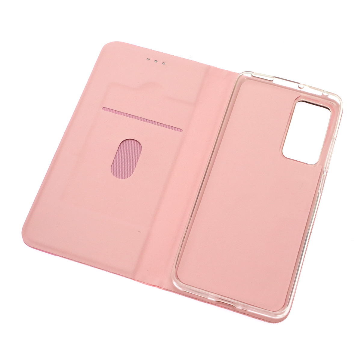 Чехол книжка MESH для XIAOMI 12, 12X, текстиль, силикон, бархат, визитница, цвет розовый