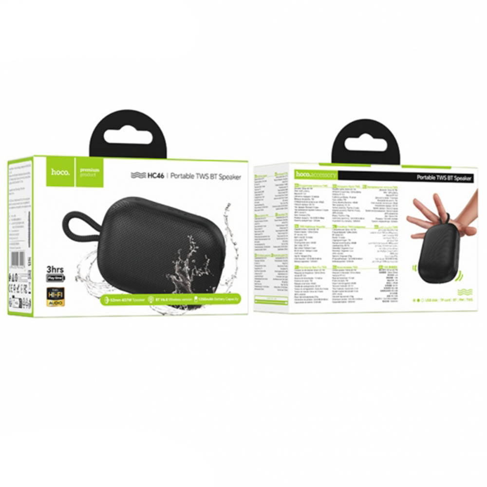 Портативная колонка HOCO HC46 Etrellato, Bluetooth 6.0, TWS, 1200 mAh, цвет черный